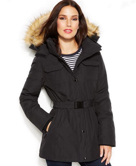 michael michael kors hooded knit sleeve puffer coat|Michael Kors hooded puffer jacket.